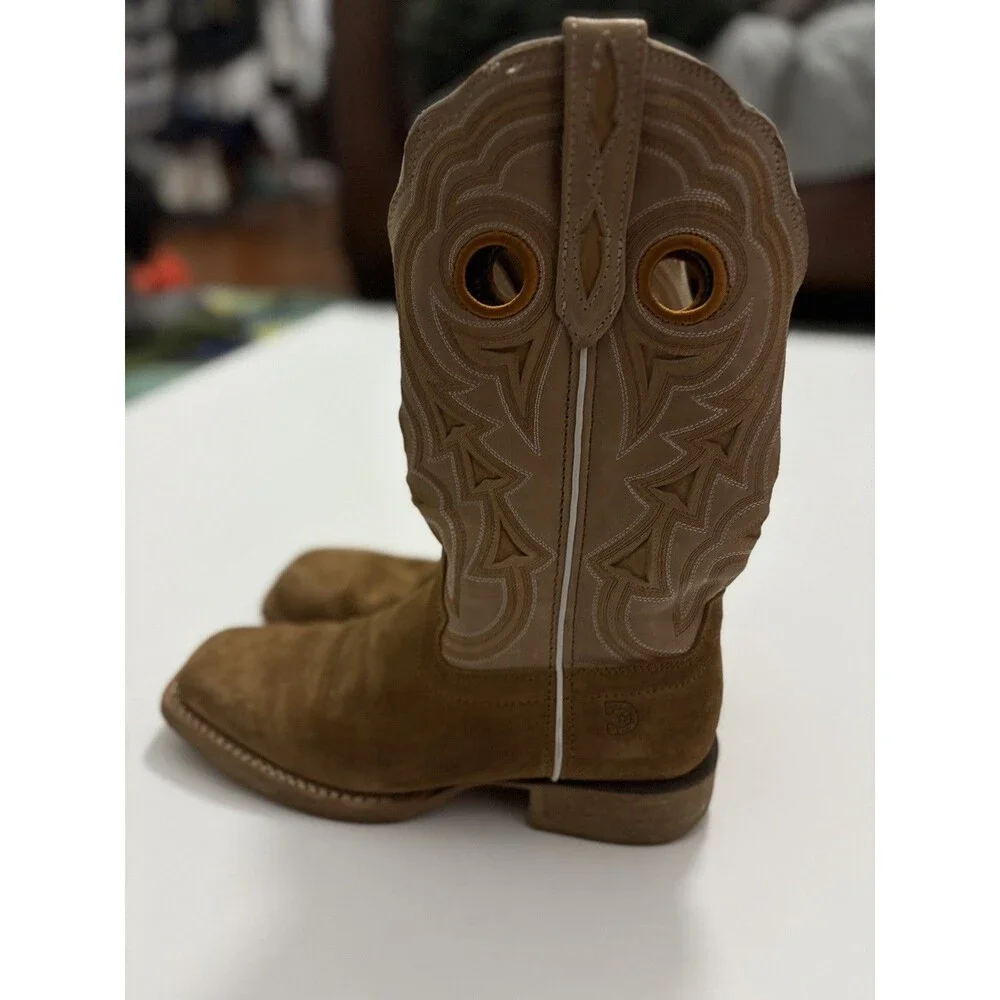 Durango Brown Suede Square Toe Women's Cowboy Boots 8